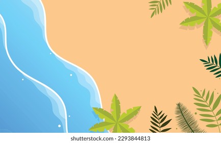 summer illustration vector day for summer time background and summer vibes, tropical beach background