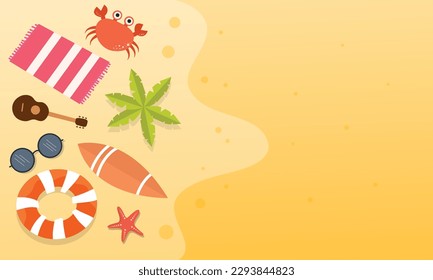Sommergrafik, Vektortag für Sommerzeit, Hintergrund und Sommerfarben, tropischer Strandhintergrund