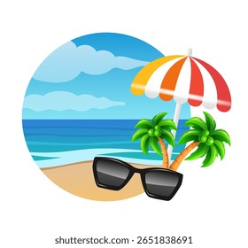 Ilustración de verano. Ilustración vectorial aislada sobre fondo blanco.