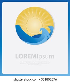 Summer illustration . vector summer label.  Background design for banner, poster, flyer, cover, brochure. Logo design.