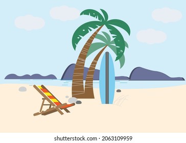 summer illustration vector sand and beach 