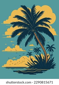 Summer Illustration.Summer Vector art forT shirt design illustration.