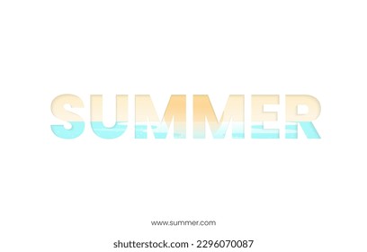 Summer Illustration.Vector lettering with isolated landscape illustration. Perfect for creating a nice summer atmosphere."