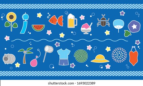 Summer image colorful icon set