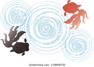Summer image of goldfish and ripples