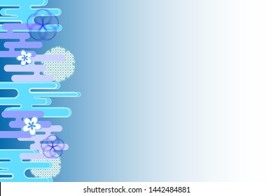 Summer image, Japanese pattern, blue
