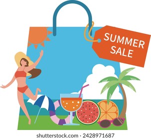 Summer image and summer sale illustration