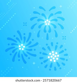 Summer image suitable for Tanabata and Obon. Fireworks vector illustration background.