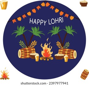 
SUMMER INDIAN HAPPY LOHRI vector illustration
