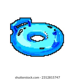summer inflatable ring game pixel art retro vector. bit summer inflatable ring. old vintage illustration