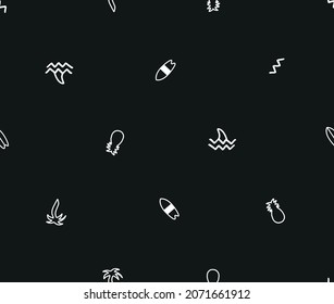 summer inspired black and white seamless pattern