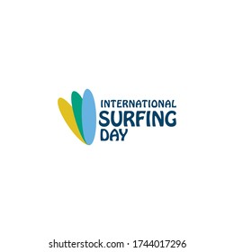 Summer international surfing day 2016 tattoo design. Vector Vacation typography print emblem. Surfer party with surfing symbol - shaka sign Best for webdesign or print on t-shirt. Surf emblem