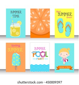 summer invitation set for party and event