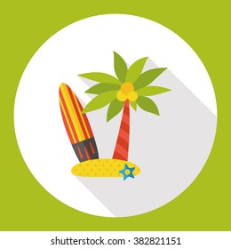 summer island flat icon