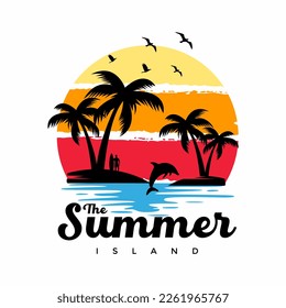 the summer island vector illustration 