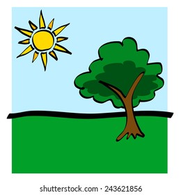 Summer, isolated icon symbol in cartoon vector style