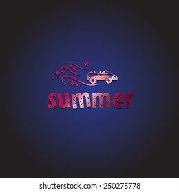 Summer - Isolated On Blue Background - Vector Illustration, Graphic Design, Editable For Your Design