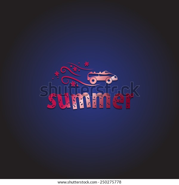 Summer - Isolated On\
Blue Background - Vector Illustration, Graphic Design, Editable For\
Your Design