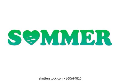 Summer. Isolated vector illustration. Beautiful holiday logo.