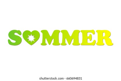 Summer. Isolated vector illustration. Beautiful holiday logo.