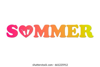 Summer. Isolated vector illustration. Beautiful holiday logo.