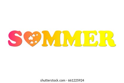 Summer. Isolated vector illustration. Beautiful holiday logo.