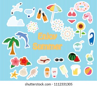 Summer item icon set
