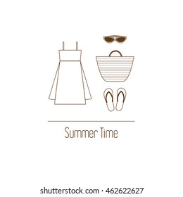 Summer items vector illustration