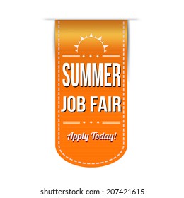 Summer Job Fair Banner Design Over A White Background, Vector Illustration