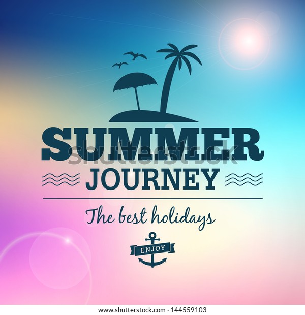 Summer Journey Vector Text Typography Vintage Stock Vector (Royalty ...