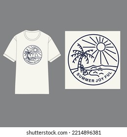 summer joyful stylish t-shirt and apparel trendy design with print, vector illustration. 