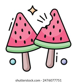 Summer juice fruit icon, vector design of watermelon slice