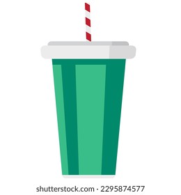 a summer Juice glass with straw vector illustration