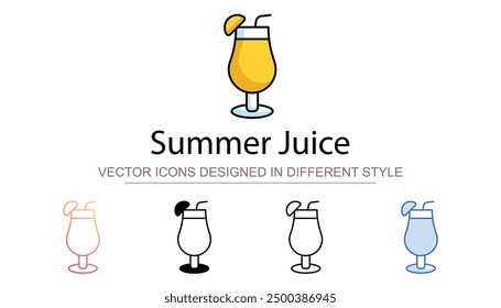 Summer Juice icon design with white background stock illustration