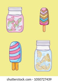 Summer juices and popsicles