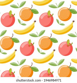 Patrón de fruta fresca jugosa de verano sobre fondo blanco. Textura colorida perfecta para su diseño creativo