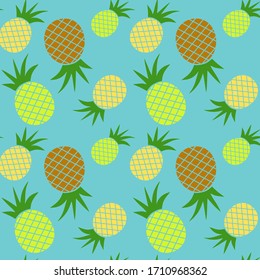 summer juicy pineapple pattern. minimalistic illustration
