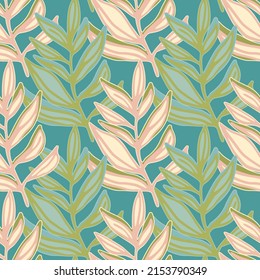 Summer jungle leaf seamless pattern. Tropical vector pattern, palm leaves seamless. Botanical floral background. Creative exotic plant backdrop. Design for fabric, textile, wrapping, cover, card