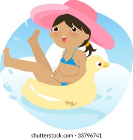 Summer kid having fun