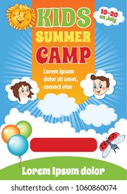 Summer Kid Holiday Template, Kids Summer Camp Flyer