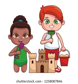 Summer kids cartoon