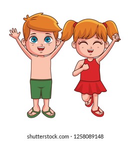 Summer kids cartoon