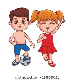 Summer kids cartoon