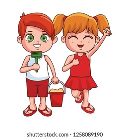 Summer kids cartoon