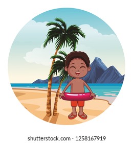 Summer kids cartoon