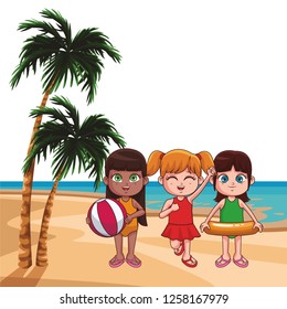 Summer kids cartoon