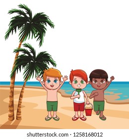 Summer kids cartoon