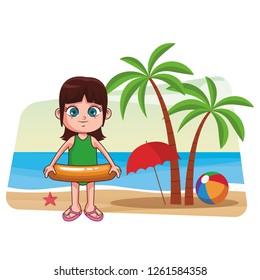 Summer kids cartoon