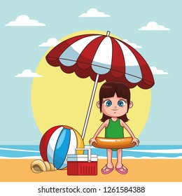 Summer kids cartoon