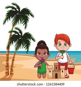 Summer kids cartoon